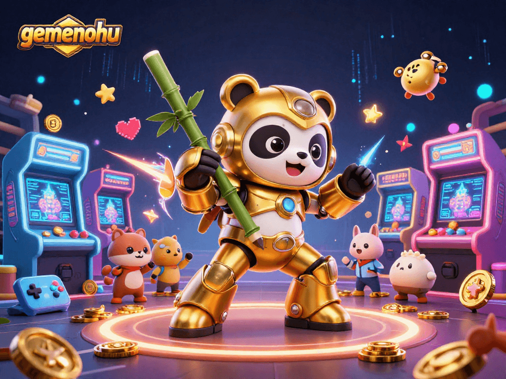 Experience gamenohu excitement with a vibrant 3D casino scene featuring unique gaming elements!
