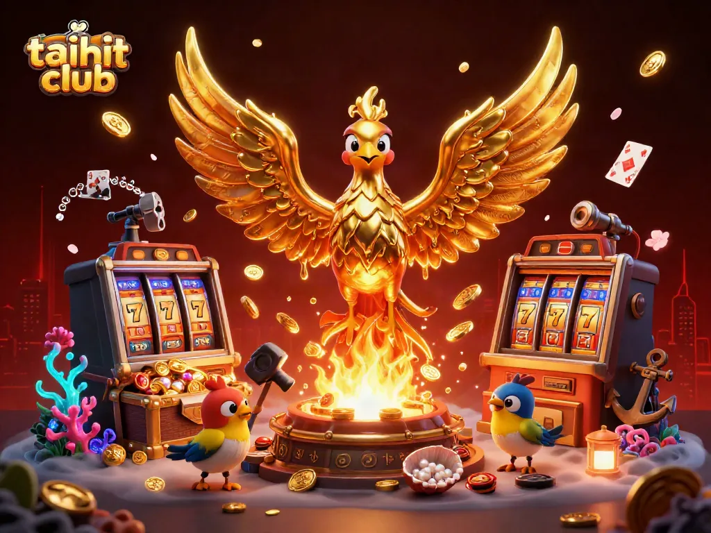 Experience thrilling gameplay at taihitclub with golden phoenix and vibrant casino elements.