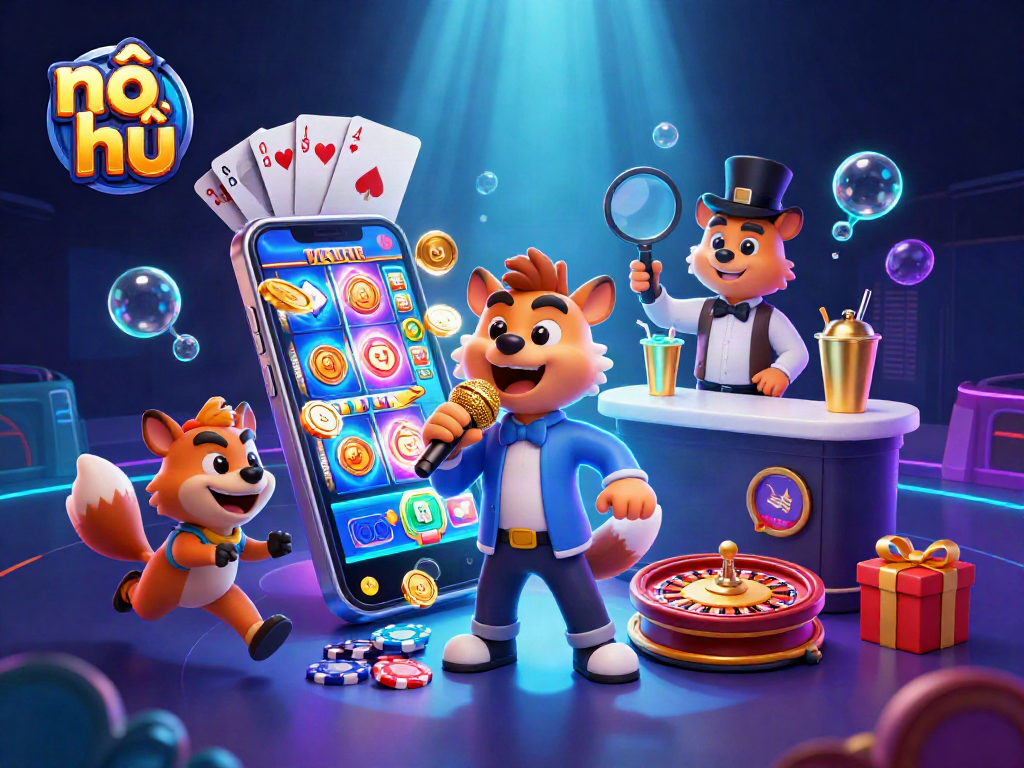 Engage with thrilling nổ hũ slot games while enjoying comedy at a casino club.