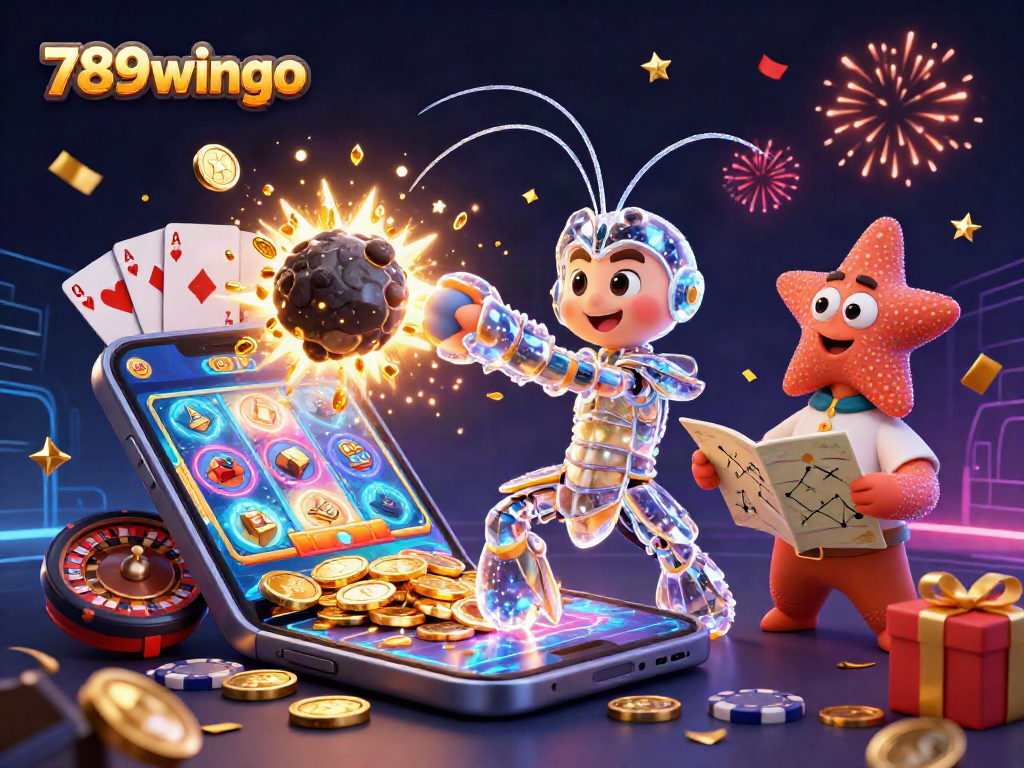 Spin and win big with 789wingo in this vibrant 3D explosion of gems and casino excitement.