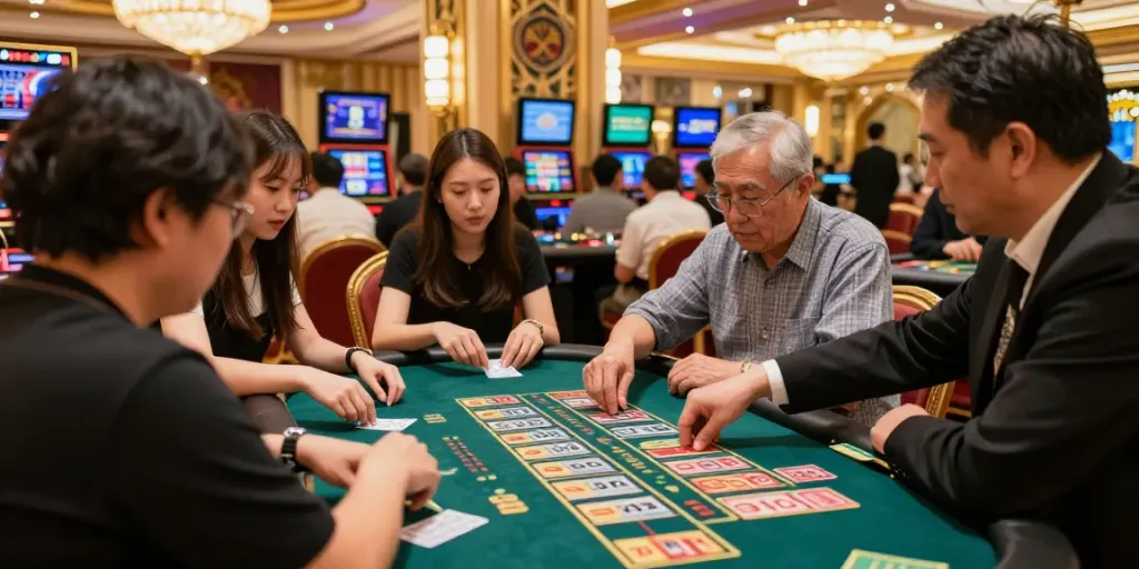 Keberuntungan dalam permainan Toto Macau di kasino dengan pemain beragam.