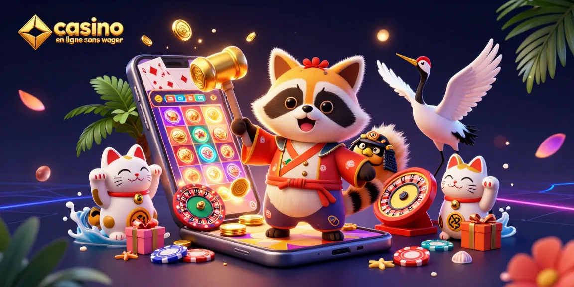 Gagnez sur un casino en ligne sans wager avec ce design coloré et dynamique.