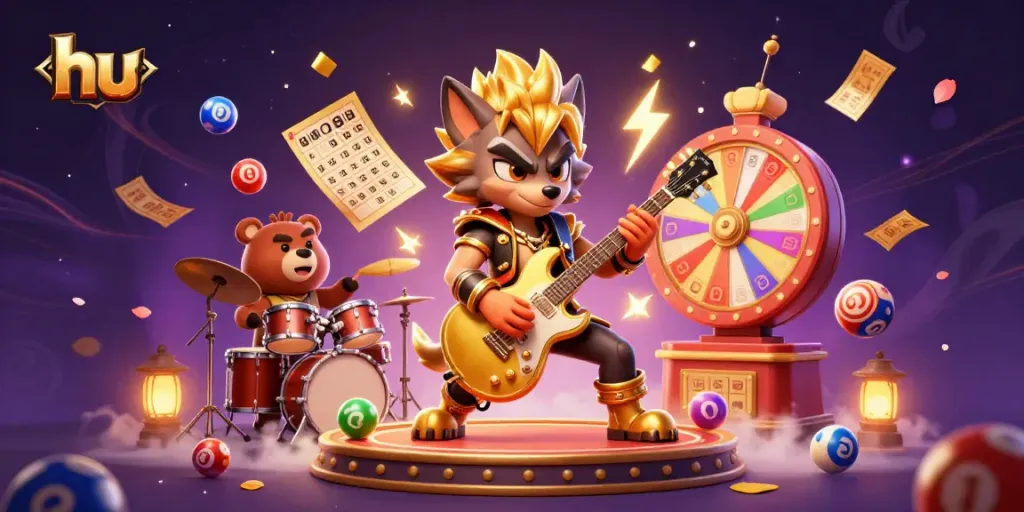 Experience thrilling gambling adventures with hu, featuring animated characters and dynamic elements in a vibrant casino setting.