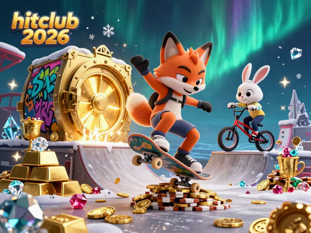 Experience the vibrant jackpot excitement of hitclub 2026 with 3D characters and casino treasures.