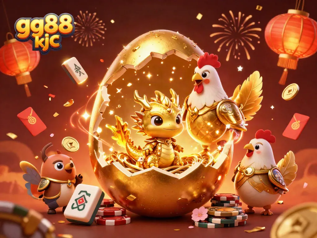 Experience the thrill of gg88 kjc with this vibrant casino-themed illustration featuring a golden dragon and poker chips.