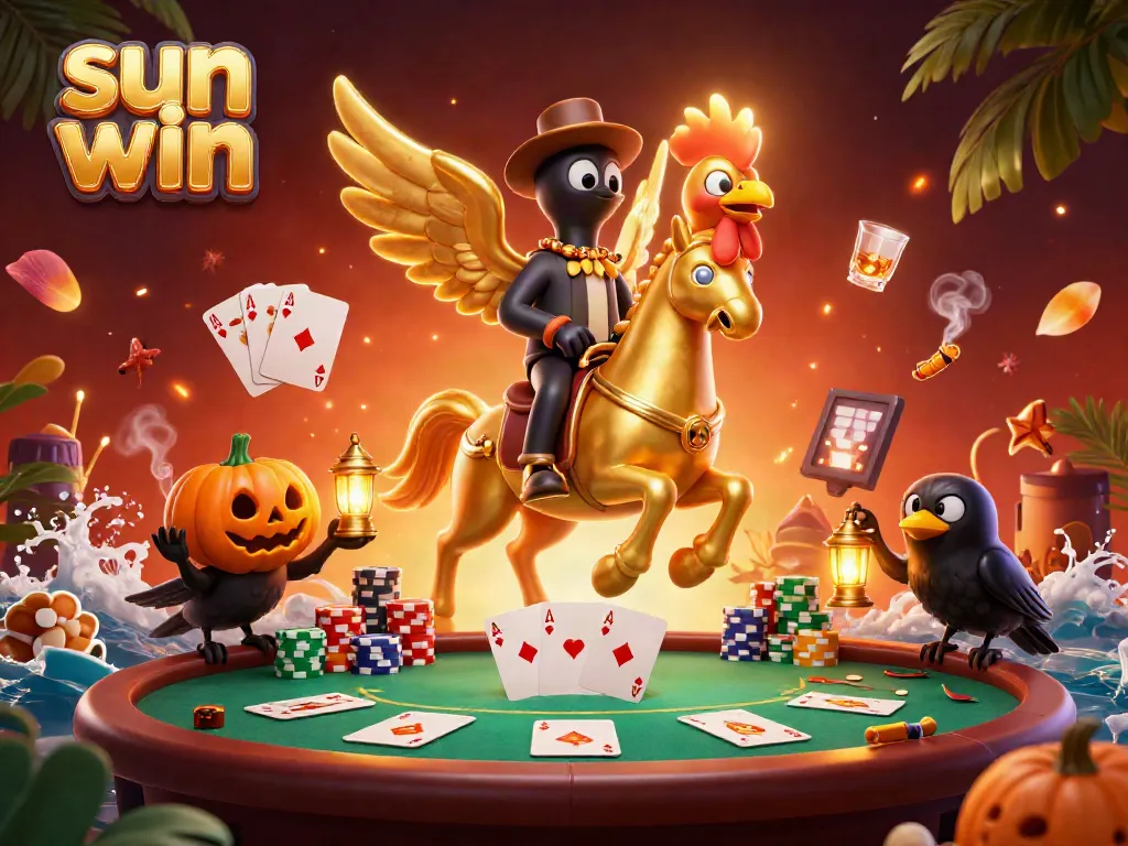 Experience thrilling gameplay at sun win with a vibrant casino scene featuring unique characters.