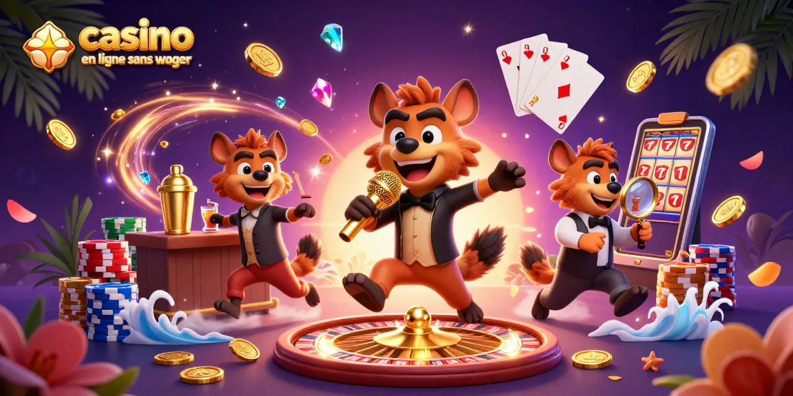Jouer dans un casino en ligne sans wager avec hyènes animées et des éléments de jeu dynamique.