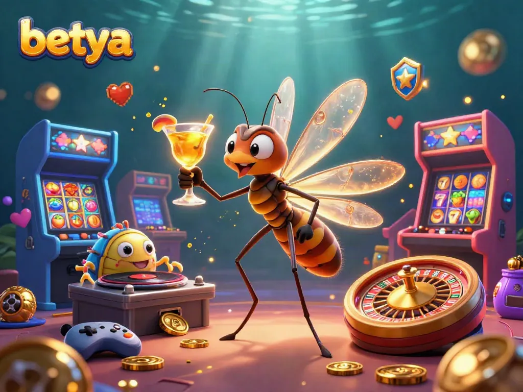 Experience thrilling action at Betya casino with vibrant characters engaging in games and bonuses.