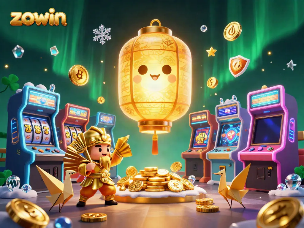 Engage with exciting slots at ZOWIN's vibrant digital casino featuring golden lantern spirit.