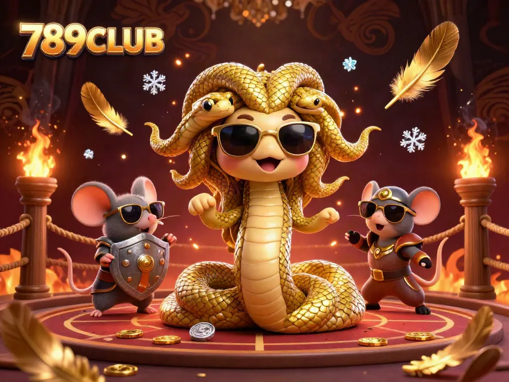 Experience thrilling gameplay with 789CLUB's vibrant casino world featuring Medusa and a warrior mouse.