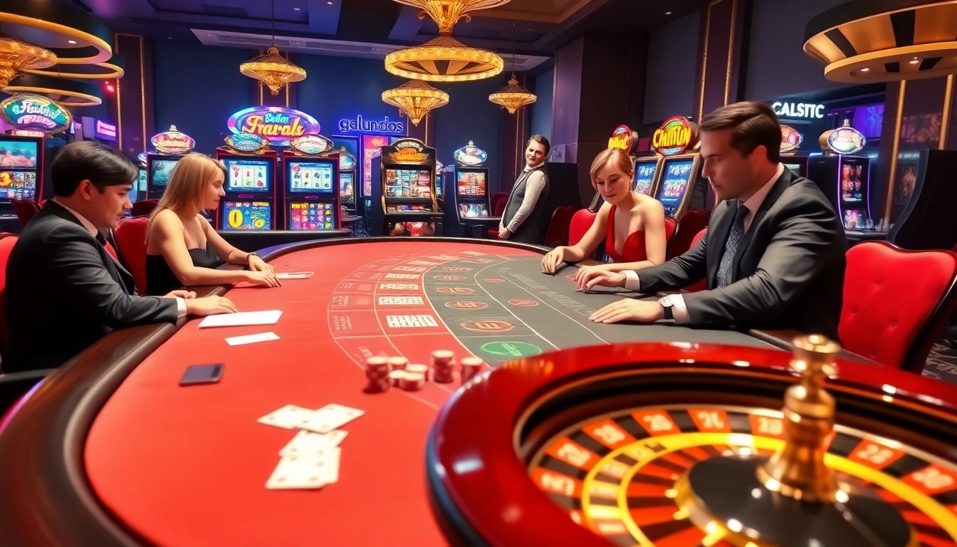 Engaging players at the table during a thrilling 12bet gambling experience with luxurious casino elements.