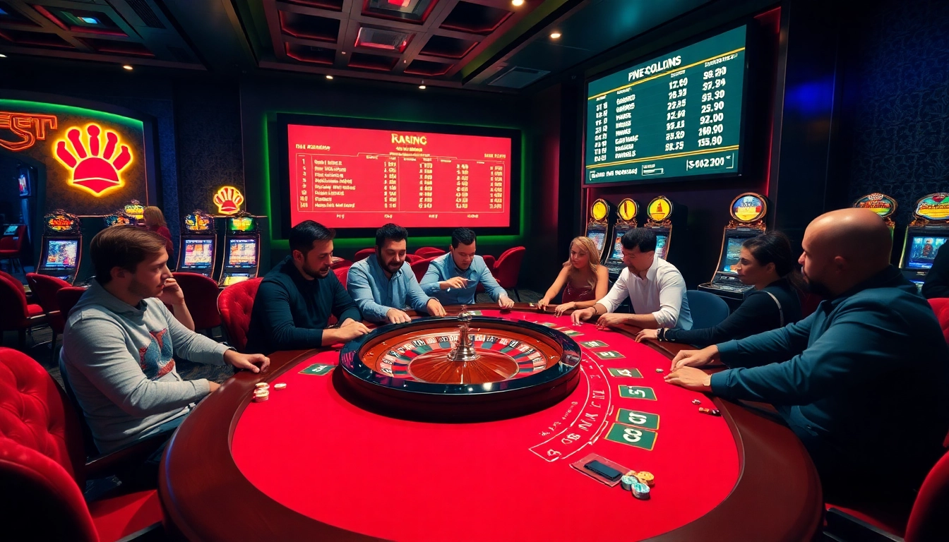 S8 Casino features players engaging at a vibrant roulette table with chips and lively atmosphere.