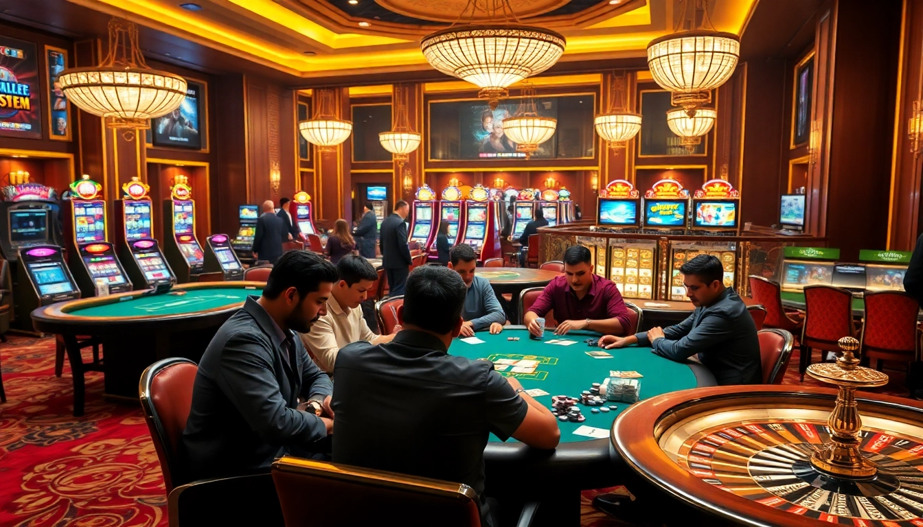 Experience high-stakes excitement with S8 at a luxurious casino table surrounded by players.