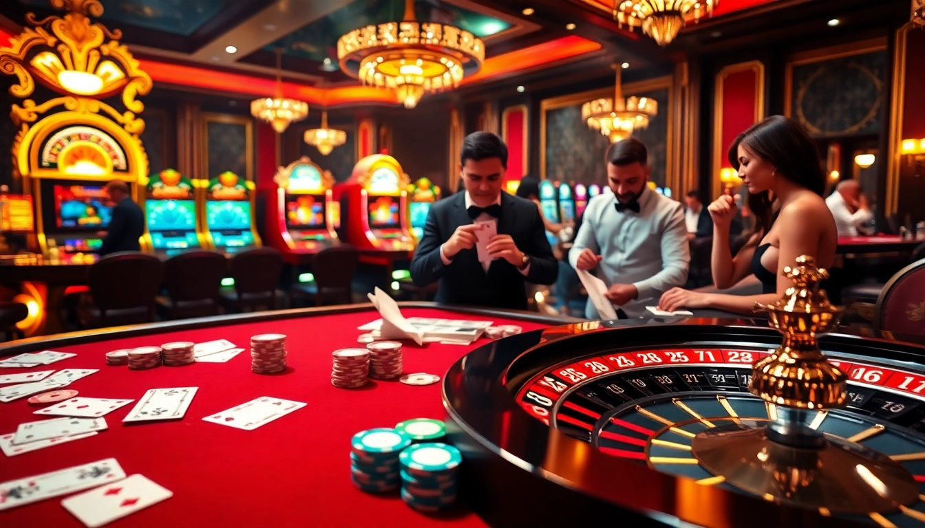 Experience the luxury gaming atmosphere at Nhà cái X88 with live dealer tables and vibrant slot machines.