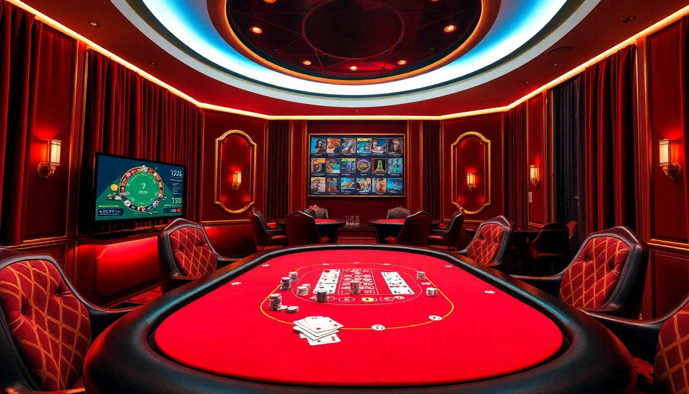 Experience the thrill of Bitcoin casinos with luxurious poker tables and vibrant chips.