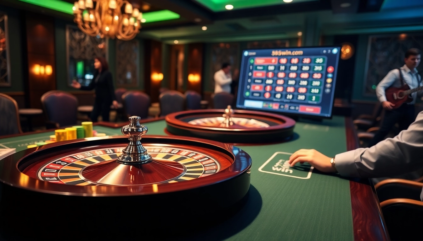 Experience thrilling betting actions at 555win com with casino tables and vibrant gaming elements.