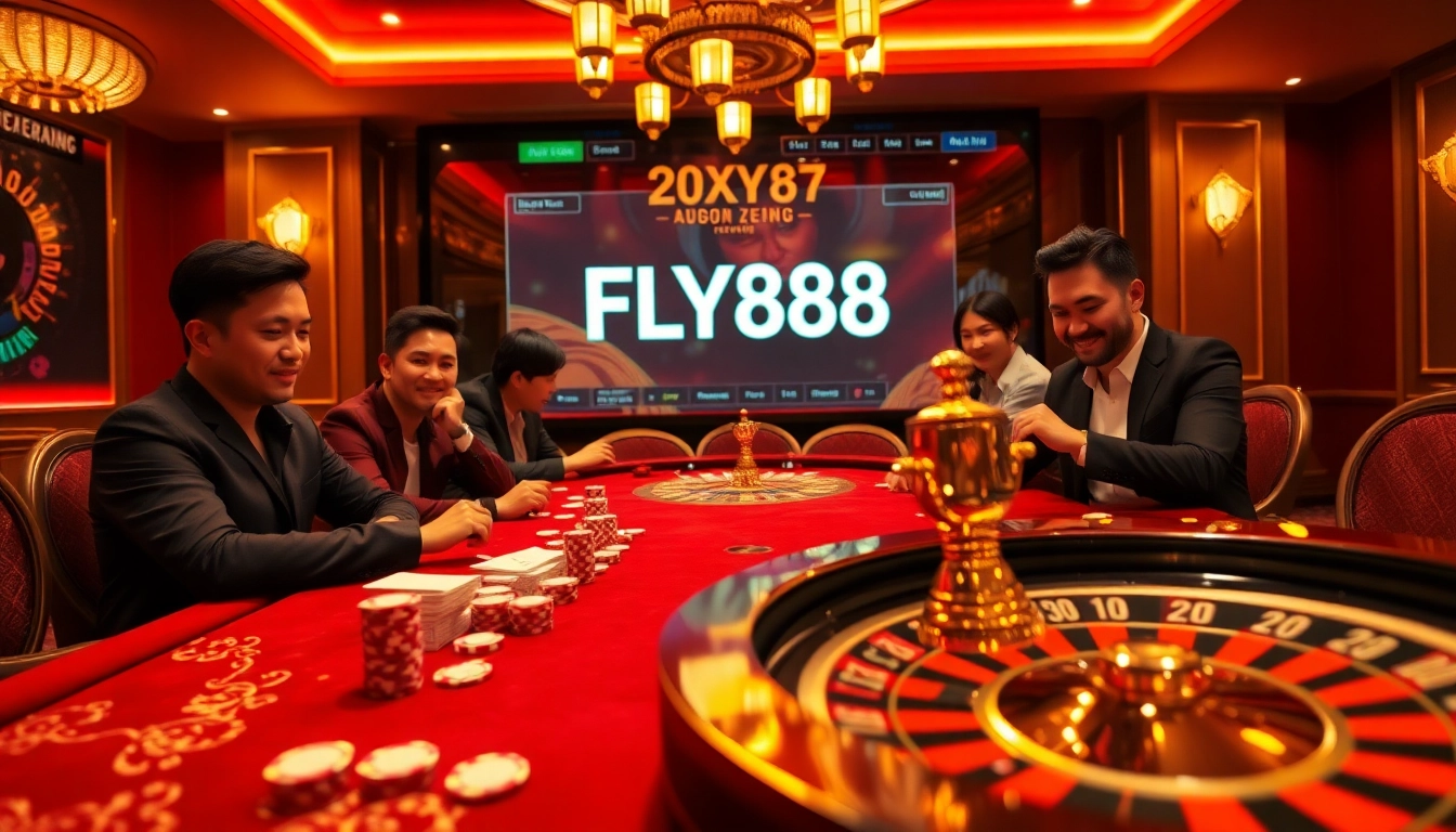 Experience thrilling gambling dynamics with the link dự phòng FLY88 in an elegant casino setting.