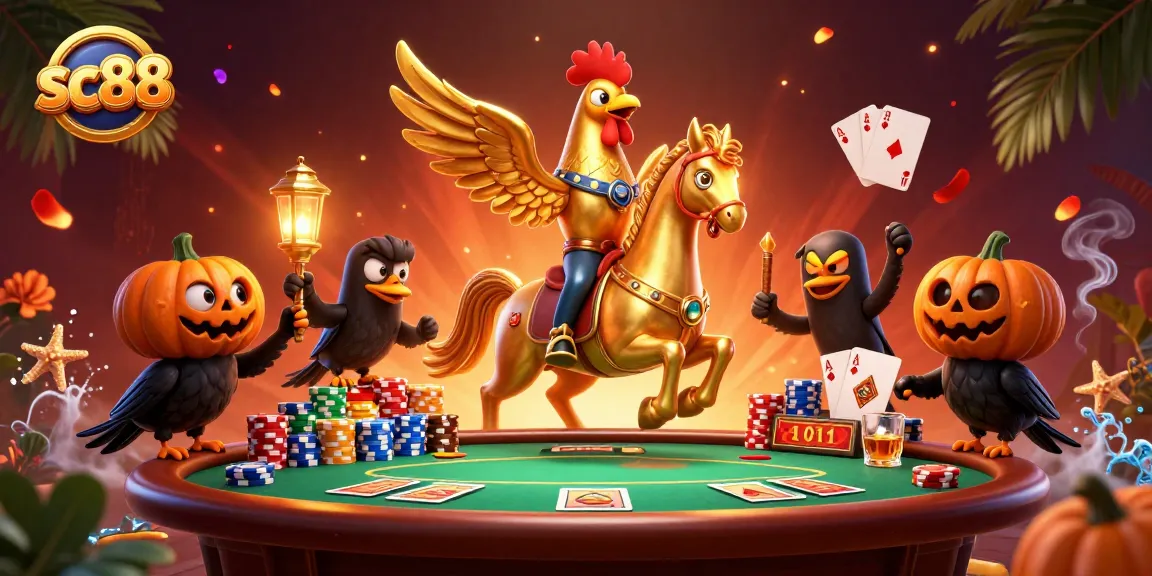 Experience sc88 winning strategies in a vibrant, dynamic casino scene with unique characters and elements.