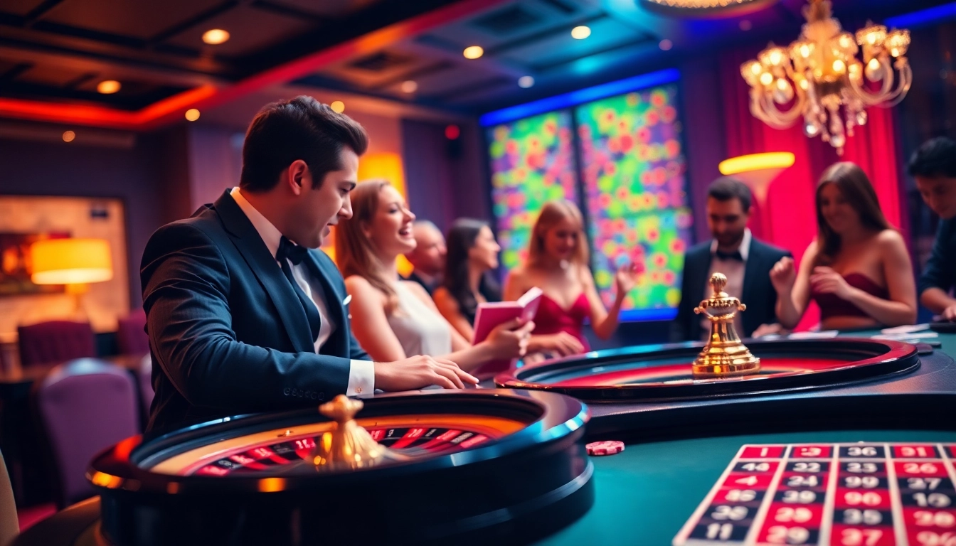 Jouer à des jeux captivants de casino en ligne avec une ambiance accueillante et festive.