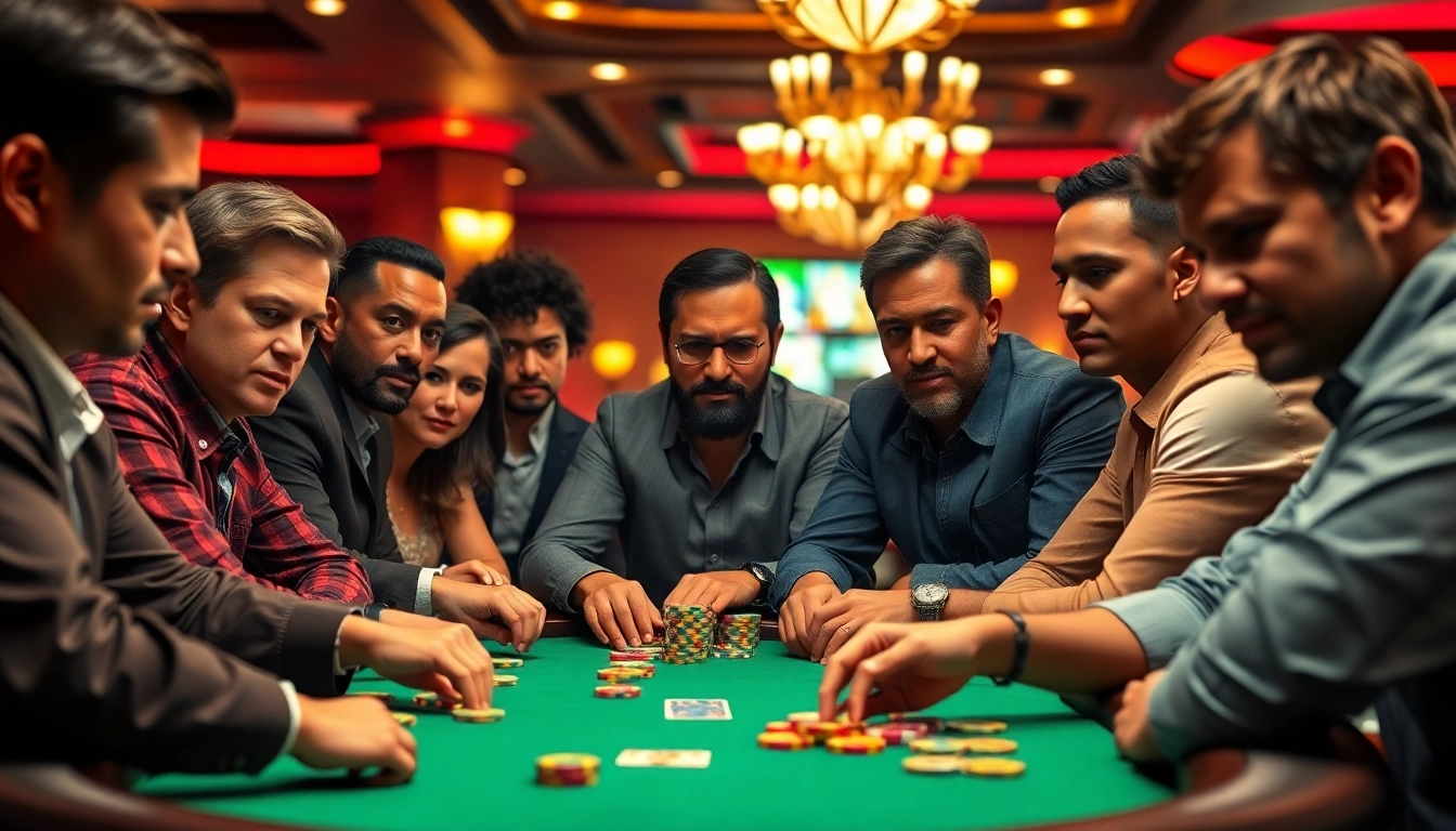 Vibrant scene showcasing poker players engrossed in the game, emphasizing coinpoker avis.