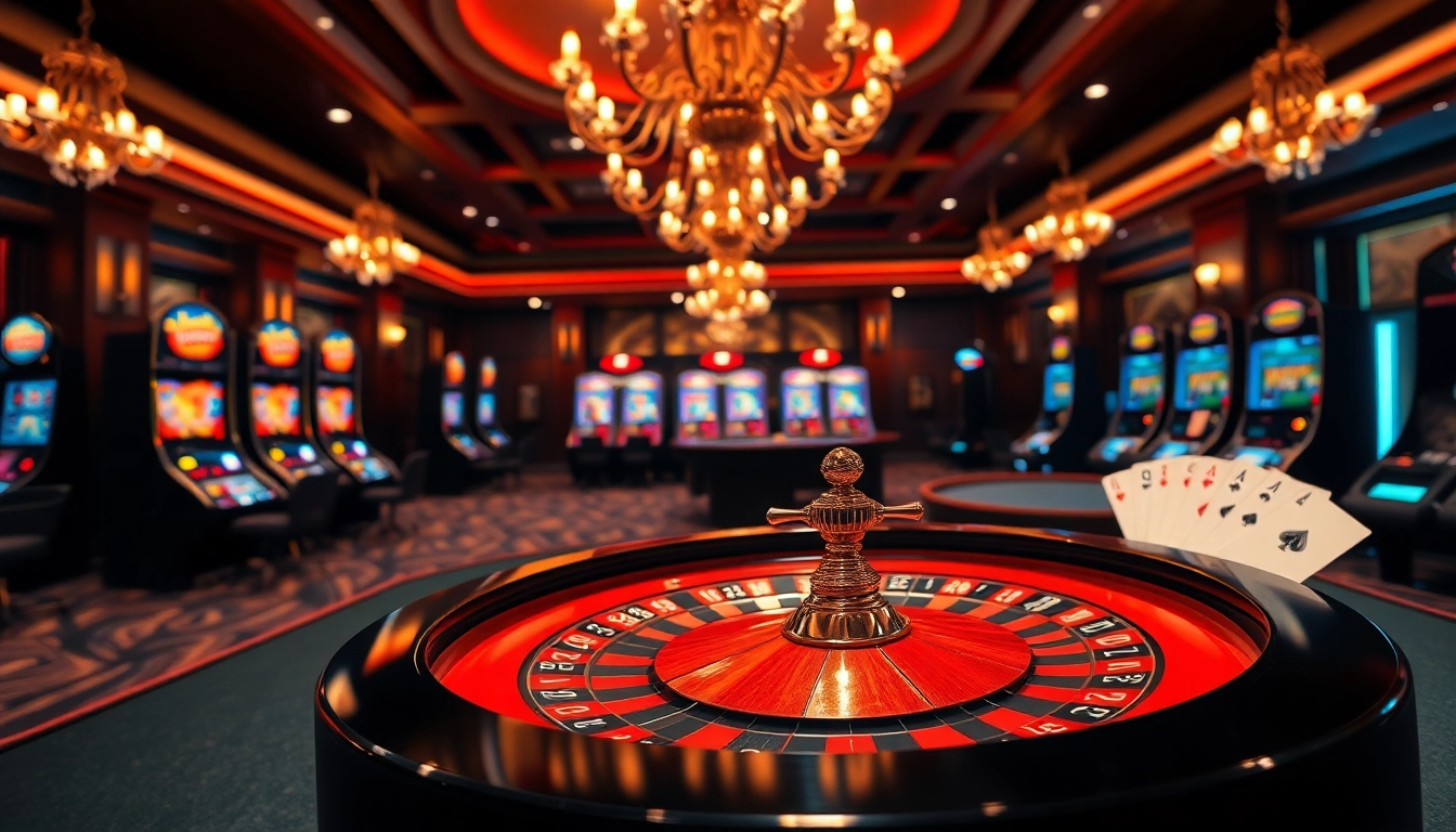 Casino en ligne France ambiance avec roulette et décor élégant, captivant les joueurs.