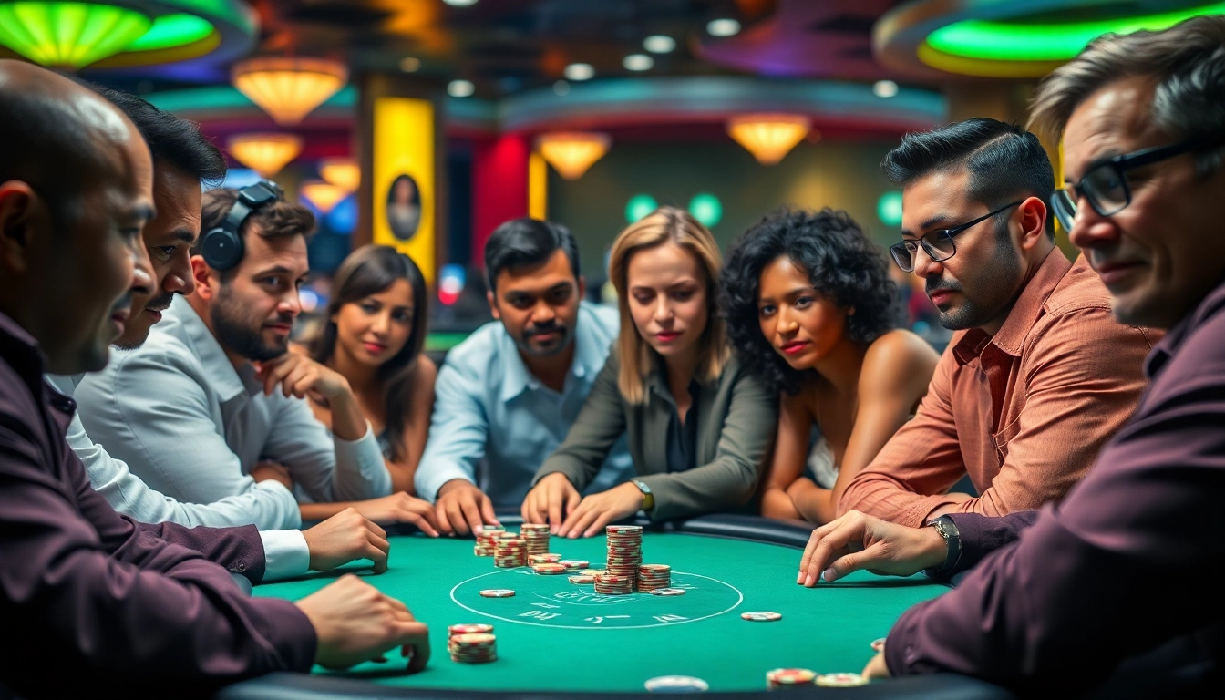 Vibrant scene showcasing poker players engrossed in the game, emphasizing coinpoker avis. related image