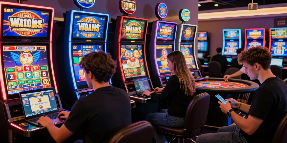 Des joueurs s'immergent dans l'expérience de casino en ligne avec des jeux variés et des gains numériques.