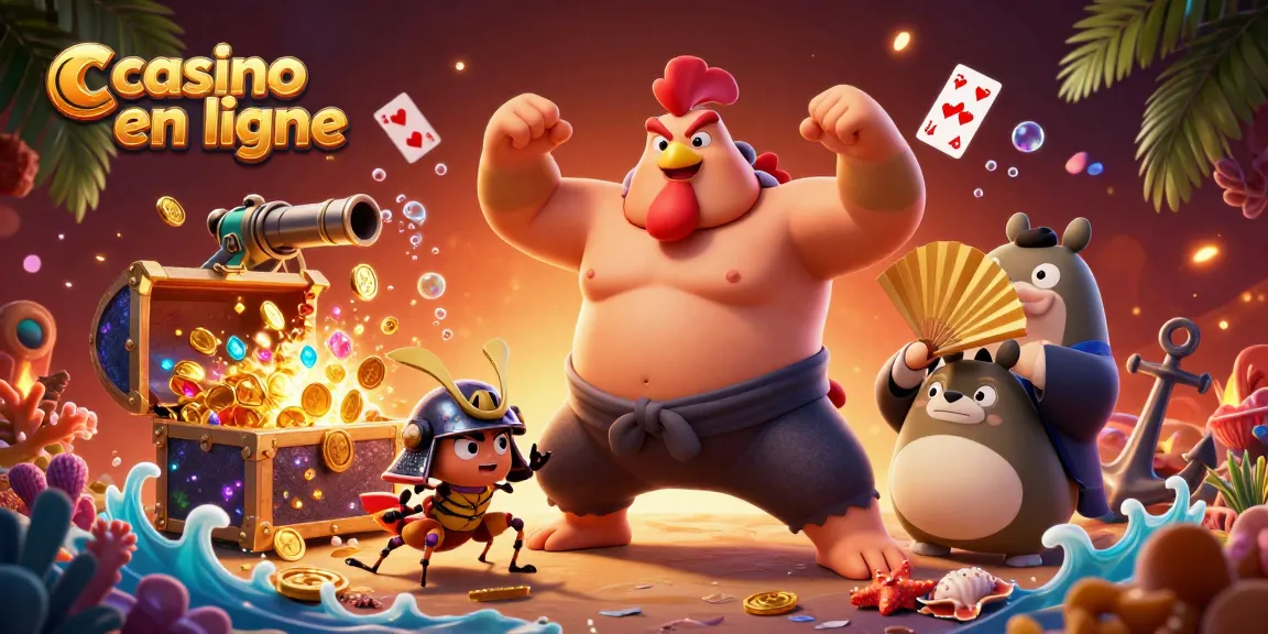 Actions palpitantes au casino en ligne avec des personnages colorés jouant dynamiquement.