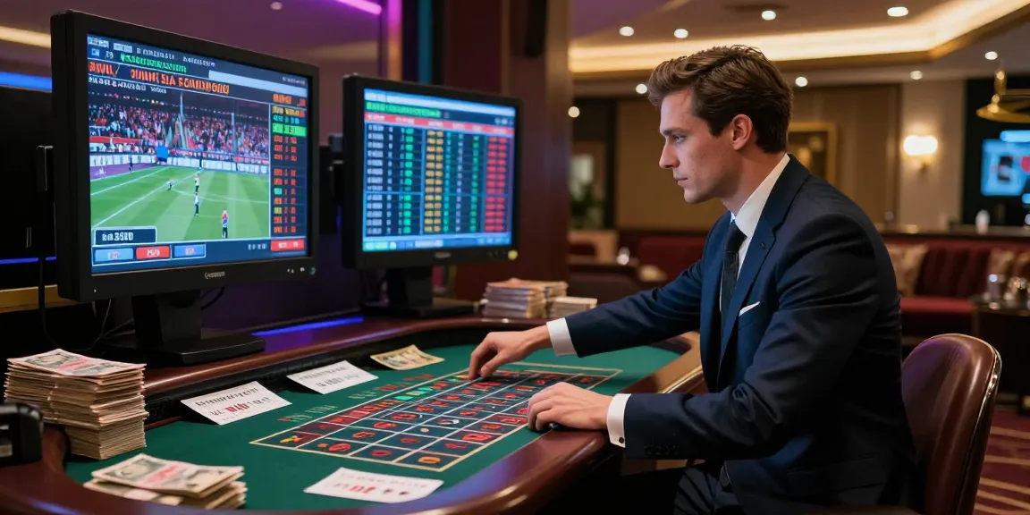 Parieur utilisant un bookmaker sans limite de mise pour placer des paris élevés sur des événements sportifs.