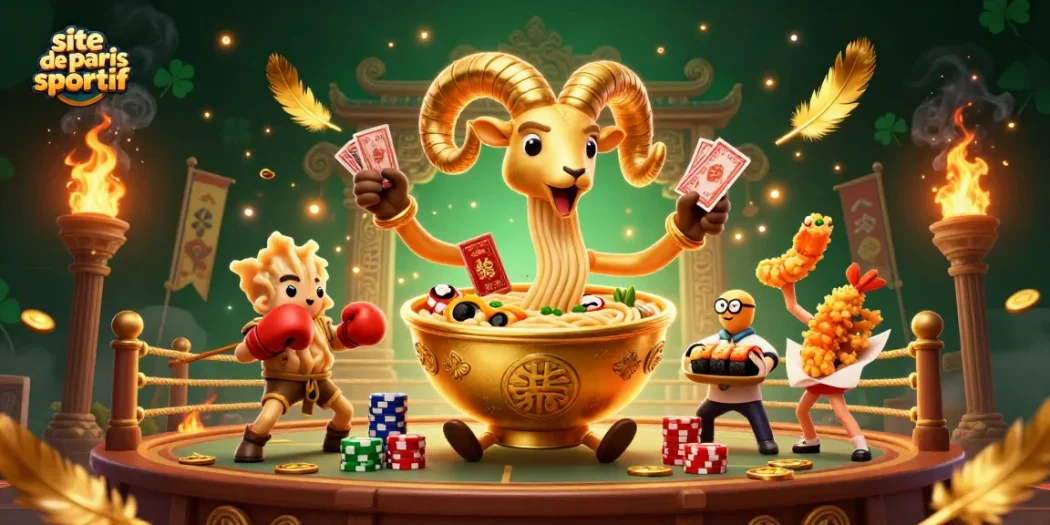 Pariez avec les meilleurs bookmakers sur le site de paris sportif, illustré par des personnages ludiques.
