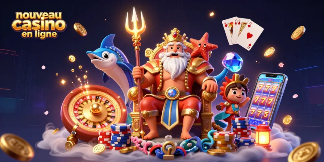 Découvrez le nouveau casino en ligne avec le roi Neptune et des éléments de jeux dynamiques.