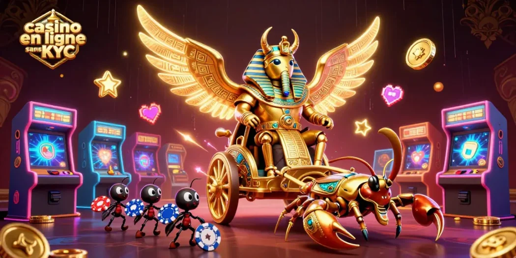Découvrez un casino en ligne sans KYC avec un scarabée doré colossal et un chariot magnifique.